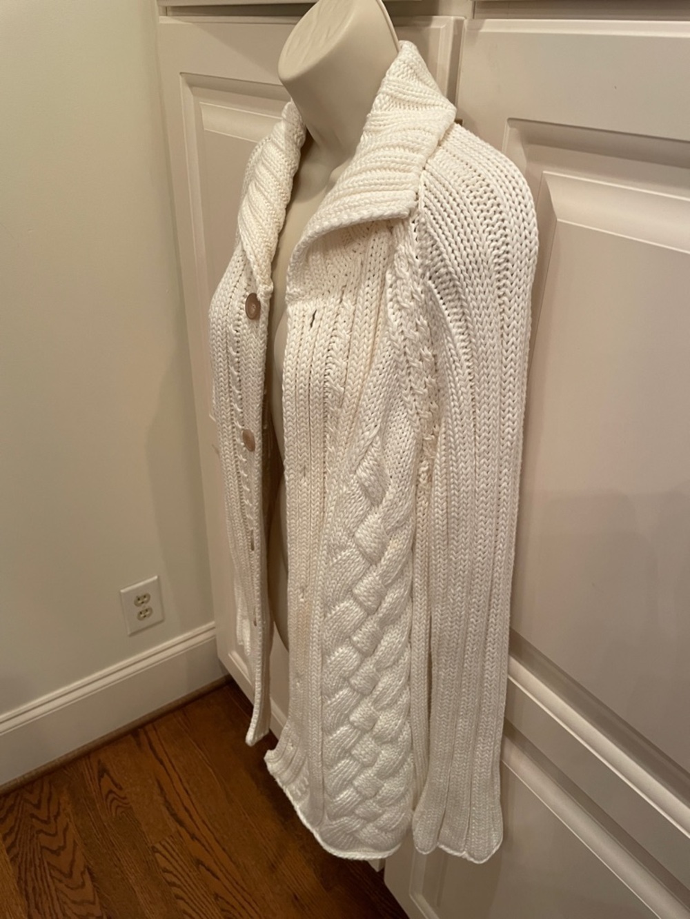 Frank and Eileen Cotswolds cable knit cardigan sz L - Picture 4 of 9